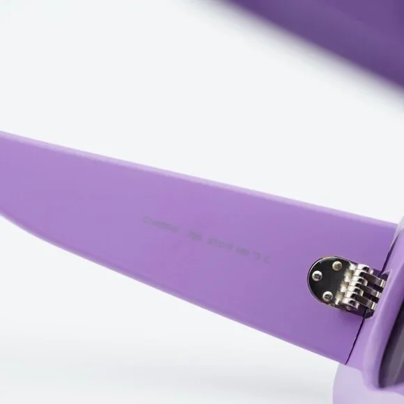 Celine CL40294I 78A Sunglasses Shiny Purple Rectangle Frame, Grey Lenses - Picture 7 of 10